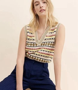 Scotch & Soda In Bloom Sweater Vest Knit Multicolor Fair Isle Small $168 boho - Picture 1 of 6