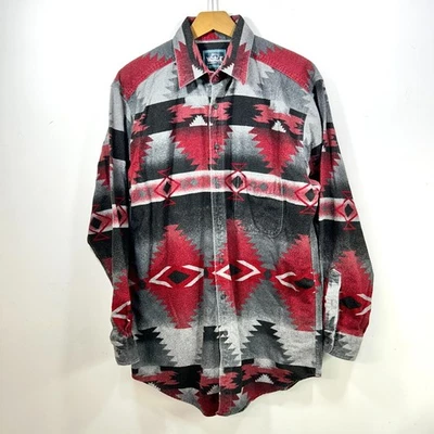 Винтажная шерстяная фланелевая рубашка 90-х Southwestern Tribal на пуговицах размер L США - Изображение 1 из 4
