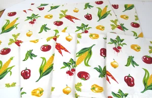 4 Dinner Servietten 2 Stoff Tischsets Maistomaten Paprika Gemüse Ernte N - Bild 1 von 9