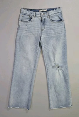 Levi's Girls Wide Leg Stretch Mid Rise Relaxed Wide Leg Raw Hem Jeans 16 Regular - Image 1 of 4