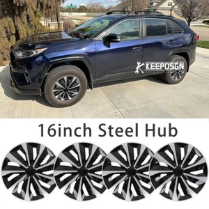 16" Set of 4 Wheel Covers Snap On Hub Caps Steel Rim For Toyota RAV4 2006-2012 - Picture 1 of 11