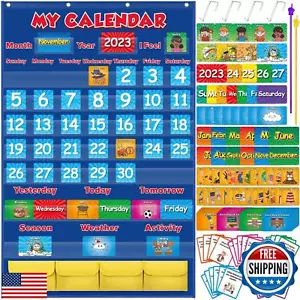 Aizweb Classroom Calendar Pocket Chart,Monthly Calendar for Kid Preschool Kin - Picture 1 of 5
