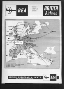 BEA BRITISH EUROPEAN AIRWAYS 12/1962 ROUTE MAP AD - Picture 1 of 1