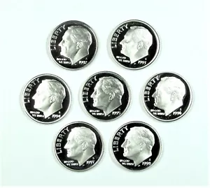 1992 - 1999, 2000 - 2009, 2010 - 2020 SILVER PROOF ROOSEVELT DIME RUN 29 COINS - Picture 1 of 3