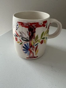 Anthropologie Mug Starla M Halfmann Monogram Letter T Petal Palette Coffee Cup - Picture 1 of 7