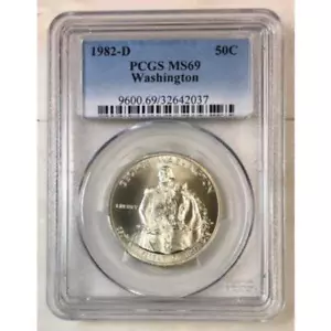 1982 D Washington Half Dollar PCGS MS69 *Rev Tye's* #203769 - Picture 1 of 4