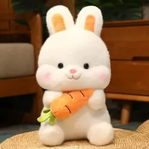 Kawaii Carrot Rabbit Plush Toy - Adorable Bunny Stuffed Pillow 26cm - Picture 1 of 7