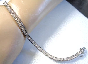Pulsera Tenis DBJ Firmada, Vintage, Tono Plata, Estrás Transparente. - Imagen 1 de 5