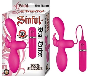Double Ended Vibrator Dildo Penis Lesbian G Spot 10 Function Silicone Dual Vibe - Picture 1 of 1