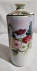  Vase vintage japonais or floral peint à la main 9"