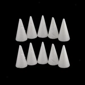 10pcs 10cm Cone Shaped Modelling Polystyrene Styrofoam Ornaments DIY Crafts - Picture 1 of 10