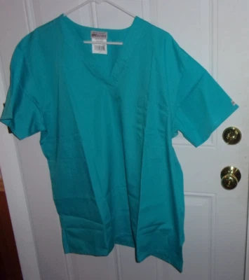 Uniform Advantage UA Scrubs Solid Turquoise Scrub Top Shirt Size XLarge New - Image 1 of 3