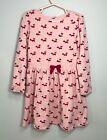 Gymboree Girl Long Sleeves Pink Fox Dress Size 4T with White Fox Sock Size 2-3T