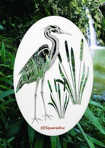 Egret Left Static Cling Window Decal OVAL 15x23 Bird Decor for Glass Doors - Picture 1 of 8