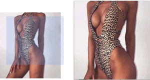 TRAJE DE BAÑO BIKINIS Marrón Leopardo Halter Vendaje TRAJE DE BAÑO TRAJE DE BAÑO Push Up - Imagen 1 de 8