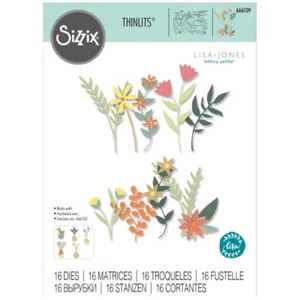 Sizzix Thinlits Dies By Lisa Jones 16/Pkg-Boho Bouquet - Picture 1 of 2