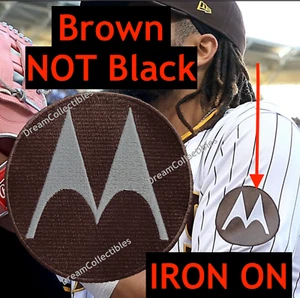 Padres Motorola Patch San Diego Padres Baseball Jersey Patch Iron On Brown/White - Picture 1 of 1