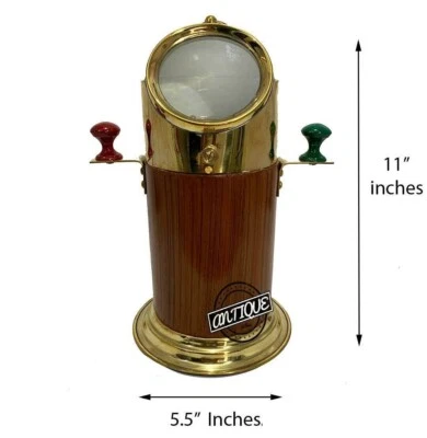 Brújula cardán náutica antigua de latón brújula de barco de colección con madera marina Foto 1 de 4