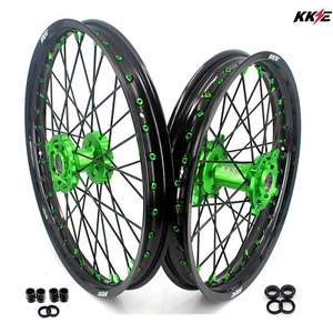 KKE 21/19'' Wheels Rims Fit Kawasaki KX250F KX450F 2006-2018 KX125 KX250 Green - Bild 1 von 12