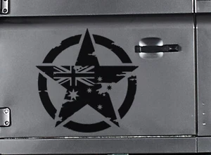 Australian flag Army Star Car Bonnet Outdoor Military Star Decal Sticker 2~120cm - Picture 1 of 7