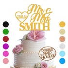 Personalised Wedding Cake Toppers Mr & Mrs Wedding Anniversary Party Decoration