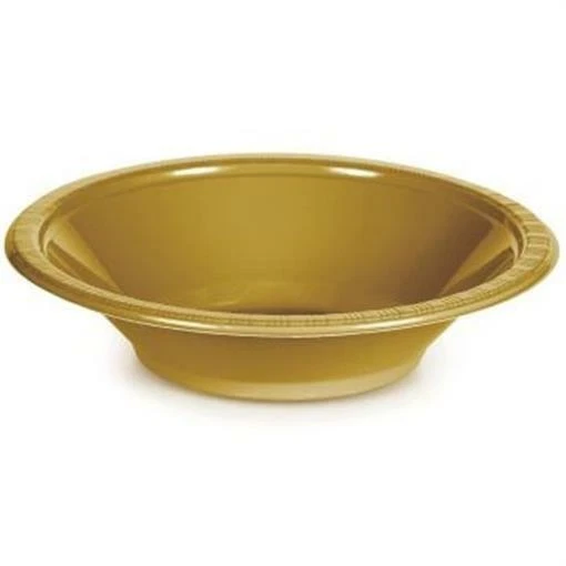 Gold 12oz Plastic Bowls 20 Per Pack Tableware Decorations Party Supplies - Image 1 of 1