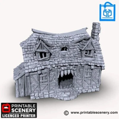 PRINTABLE SCENERY Shadowfey Mimic House Fantasy Tabletop Wargaming Terrain DnD 3D Printed 28mm