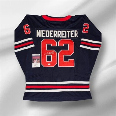 NINO NIEDERREITER WINNIPEG JETS SIGNED / AUTOGRAPHED CUSTOM JERSEY JSA COA NICE! - Image 1 of 2