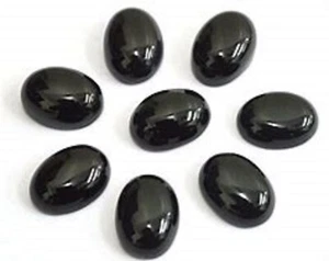 Excellent AAA Oval 4x6mm Quality Black Onyx Cabochon Loose Gemstone For Jewelry - Picture 1 of 3