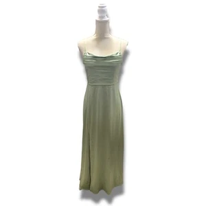 Women's Formal Satin Spaghetti Strap Bodycon Slit Cocktail Evening Dress M NWT - Picture 1 of 13