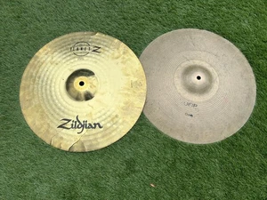 ZILDJIAN 16'' Crash Cymbal + UFIP 16'' Thin Crash **Cracked** - Picture 1 of 11