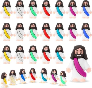 25 Pcs Little Jesus Figures Original Design Mini Rubber Jesus Toys to Hide - Picture 1 of 6