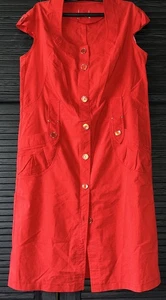 Neues Rotes sportliches Cargo Blusen Etui Kleid Gr. XL 48/50/52 - Bild 1 von 17