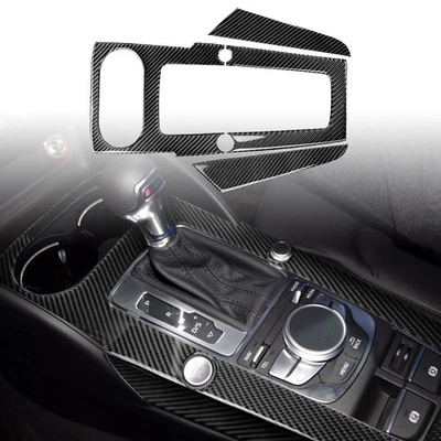 3x Carbon Fiber Center Console Gear Shift Panel Trim For Audi A3 S3 RS3 2014-18 - Image 1 of 4