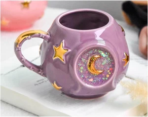 Handmade Coffee Cup 400ML with Fancy Tarot Star/Moon Design, Fashion Starry Sky - Picture 1 of 12
