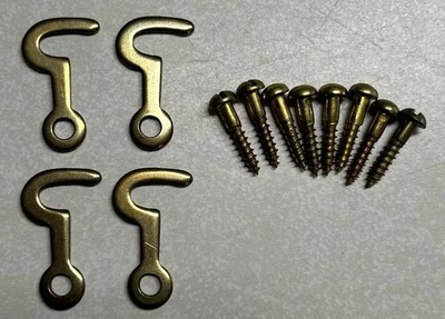 Cierres de gancho oscilante de latón de 1" de colección (4) con (8) tornillos de cabeza plana de latón Nuevo de Lote Antiguo Foto 1 de 4