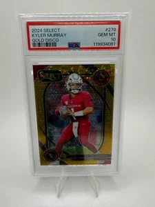 2024 Panini Select Kyler Murray Club Level #278 Gold Disco Prizm /10 PSA 10 - Picture 1 of 2