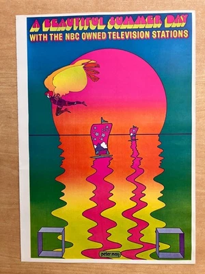 1970 年彼得·麦克斯海报美丽夏季 NBC 电视迷幻波普艺术 11 x 16 — 第 1/3 张图片