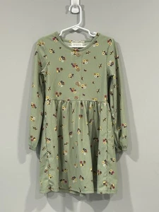 Btween Floral Dress - Olive Green With Buttons - Picture 1 of 3