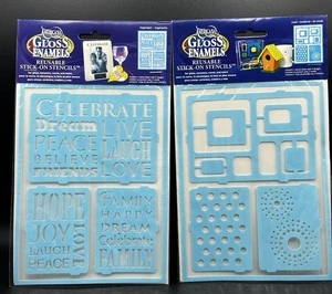 Paquete de 2 NUEVAS plantillas adhesivas reutilizables esmaltes brillantes Americana mod e inspiradoras - Imagen 1 de 10