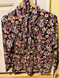 Vintage Alex Colman Women's Large/XL Multicolor 60s 70s Blouse Mr Alex - Picture 1 of 10