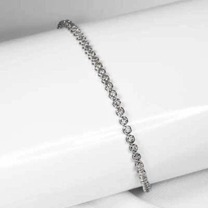 Natural Diamond Tennis Bracelet Solid 14k White Gold 1 Ct Women's Jewelry Gift - Picture 1 of 12