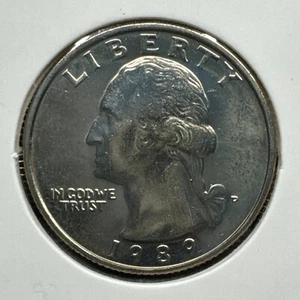 Moneda de 25c de Estados Unidos 1989 P Washington Quarter BU sin circular Mint State coleccionable - Imagen 1 de 2
