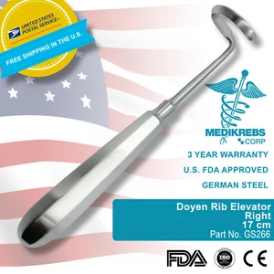 Doyen Rippenaufzug rechts 17 cm ODER Grade German Steel Chirurgisches Instrument - Bild 1 von 3