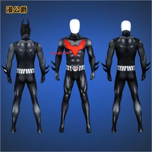 Men Comic Batman Beyond Cosplay Jumpsuit Costumes Bodysuit Mask Helmet Halloween - Picture 1 of 11