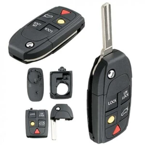 New 5 Button Flip Remote Key Fob Case Shell Fit for VOLVO S60 S80 V70 XC70 XC90 - Picture 1 of 7