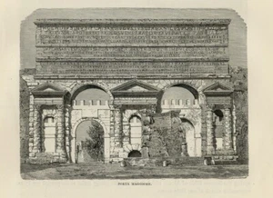 Antique Print 1875 = ROME = MAJOR DOOR = Old Print - Picture 1 of 1
