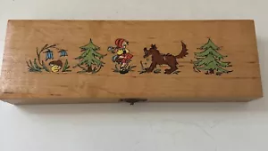 Vintage Children's Little Red Riding Hood Wooden Pencil Box Case With Abacus - Picture 1 of 8