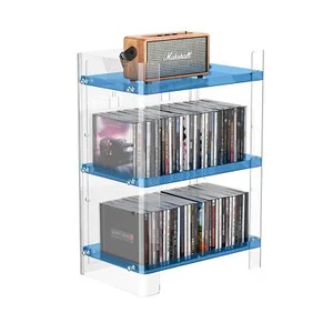 3 Tier Clear Acrylic CD Organizer Holds Up to 54 CDs Countertop Storage Media... - Picture 1 of 7