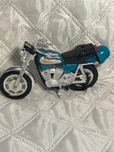 MATCHBOX KIDCO Harley Davidson Moto Vintage 1981 BLU Pull String Giocattolo anni 80 - Foto 1 di 6